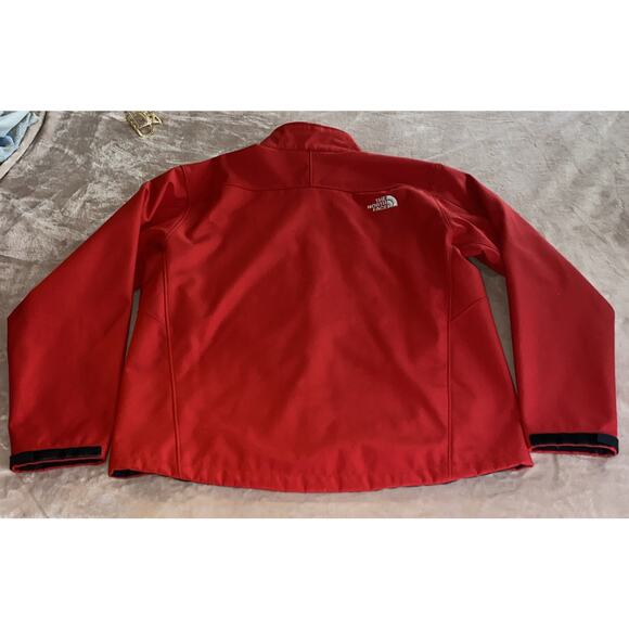 North Face Jacket Mens L Red Soft Shell Full Zip Hike Outdoor Jacket - Picture 7 of 9